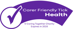 Carer friendly tick logo - caring together charity, expires 2028